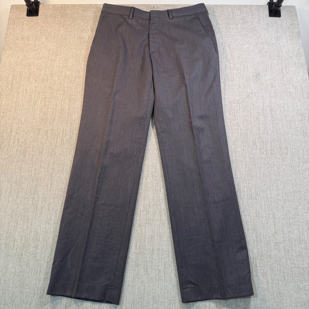 Express Design Studio Producer Mens 34x34 Gray 100% Wool Dress Pants Trousers